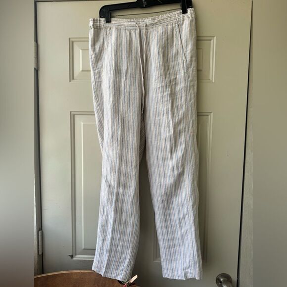 J. Jill 100% Linen Striped Pants – Size S - Picture 1 of 15